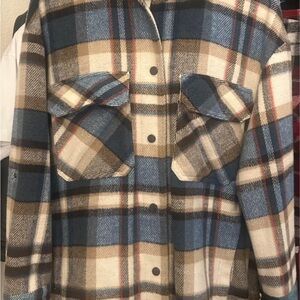 Zara Blue and Brown Plaid Jacket